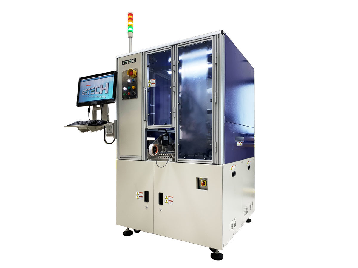 Getech Scara high speed in-line automated labelling system